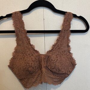 Aerie Lace Bralette size large mauve color